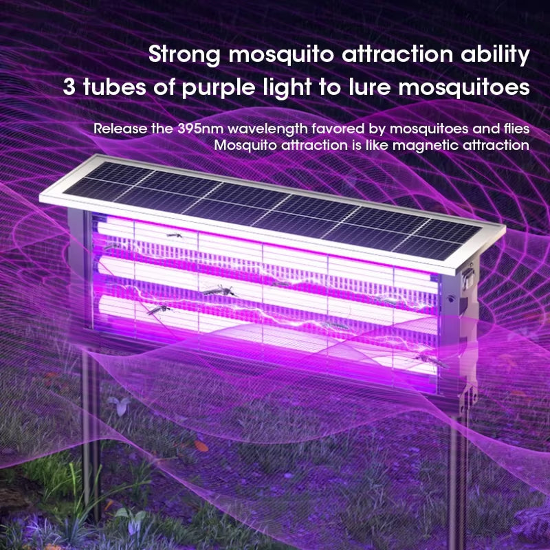 Mozzapx Solar Power Bug Zapper - Triple Installation Design - Rotatable Solar Panels - High-Capacity Battery - Ambient Soft Lighting - Professional