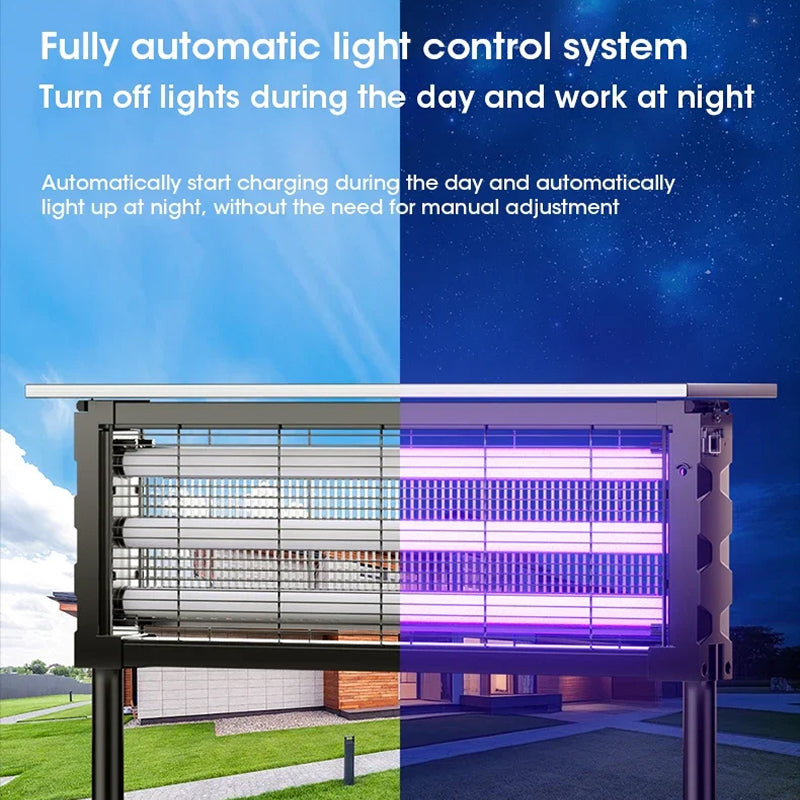 Mozzapx Solar Power Bug Zapper - Triple Installation Design - Rotatable Solar Panels - High-Capacity Battery - Ambient Soft Lighting - Professional