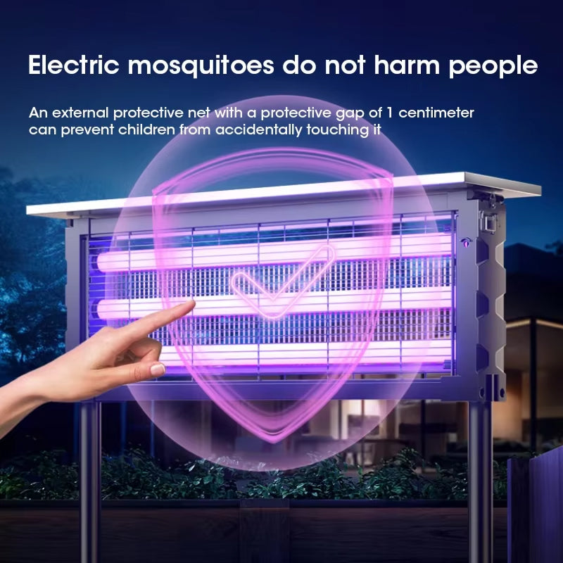 Mozzapx Solar Power Bug Zapper - Triple Installation Design - Rotatable Solar Panels - High-Capacity Battery - Ambient Soft Lighting - Professional
