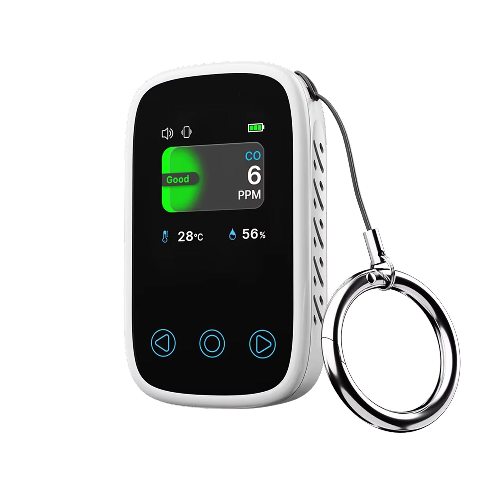 OxyyShield Portable Carbon Monoxide Detector - Best Professional Travel CO Alarm with Electrochemical Sensor - Real-Time Temp and Humidity Monitoring