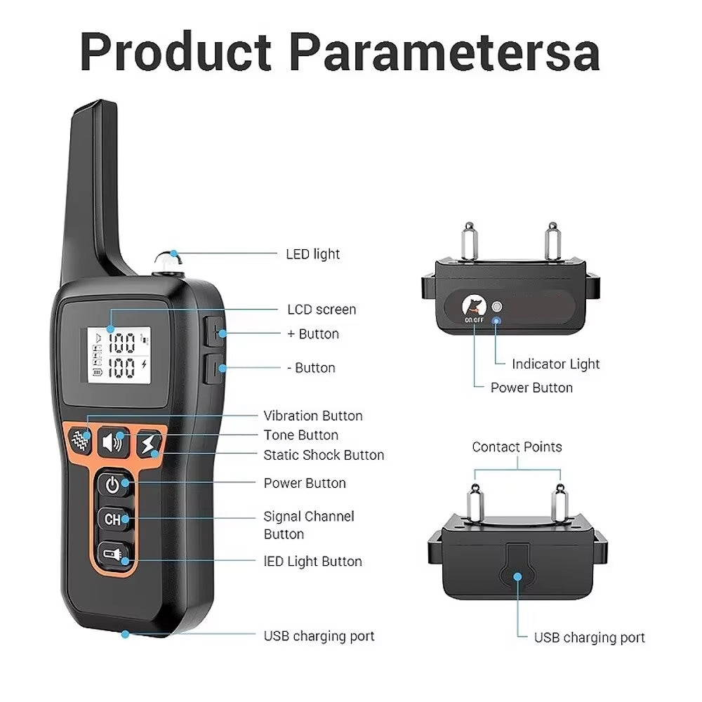 PawGofu High-quality 1000 m remote training collar for dogs – waterproof, rechargeable e-collar
