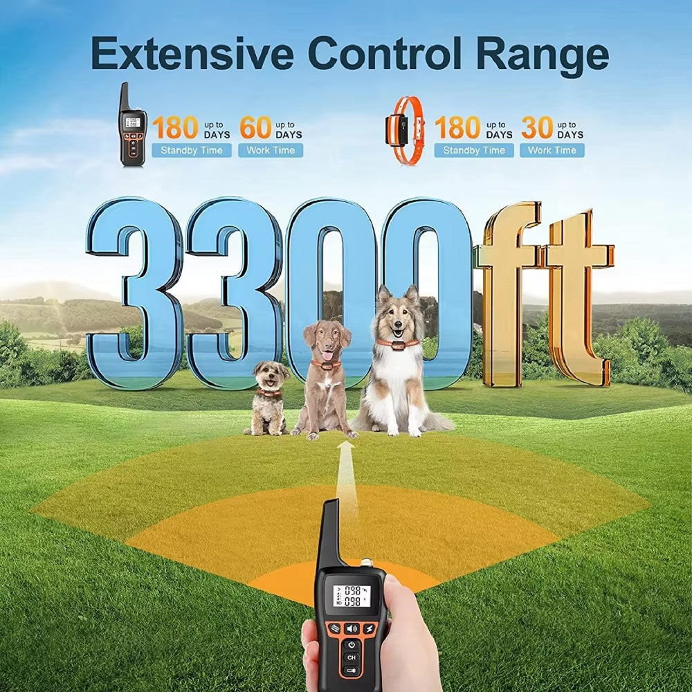 PawGofu High-quality 1000 m remote training collar for dogs – waterproof, rechargeable e-collar