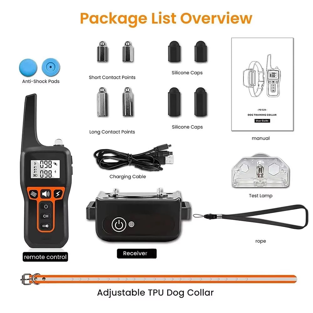 PawGofu High-quality 1000 m remote training collar for dogs – waterproof, rechargeable e-collar