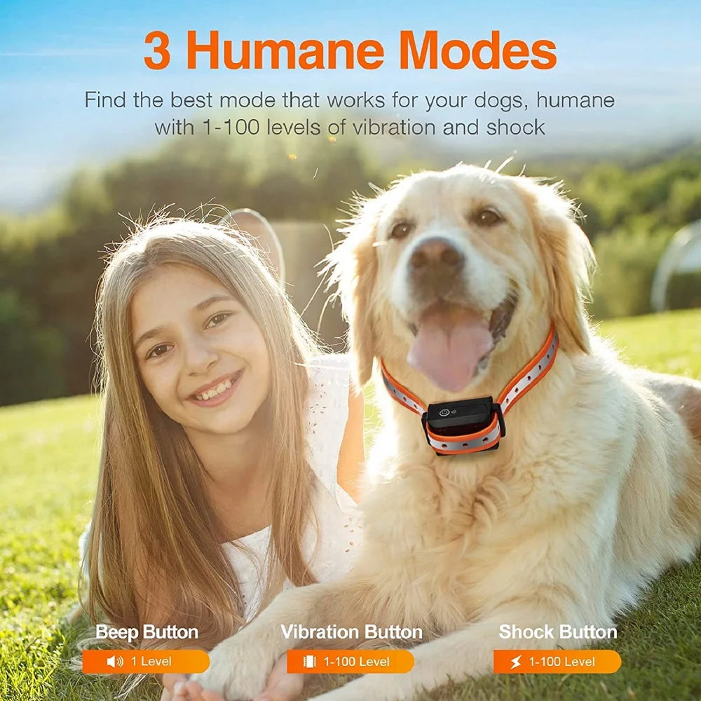 PawGofu High-quality 1000 m remote training collar for dogs – waterproof, rechargeable e-collar