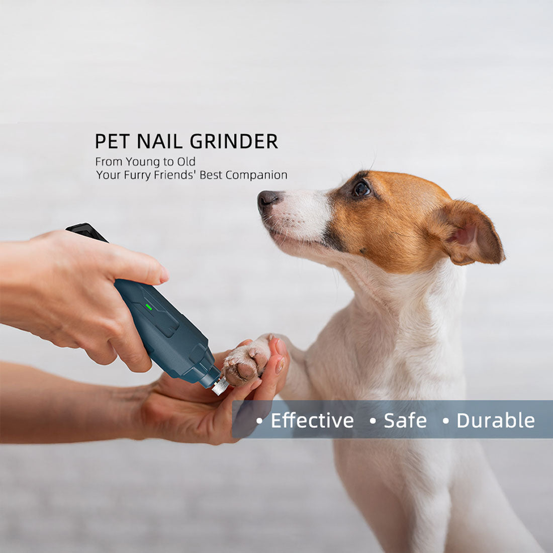 PawyZie Professional Pet Nail Grinder - Dual LED Lighting for Better Vision, Ultra-Quiet Rechargeable Dog Nail Filer with Diamond Bit, 6-Speed