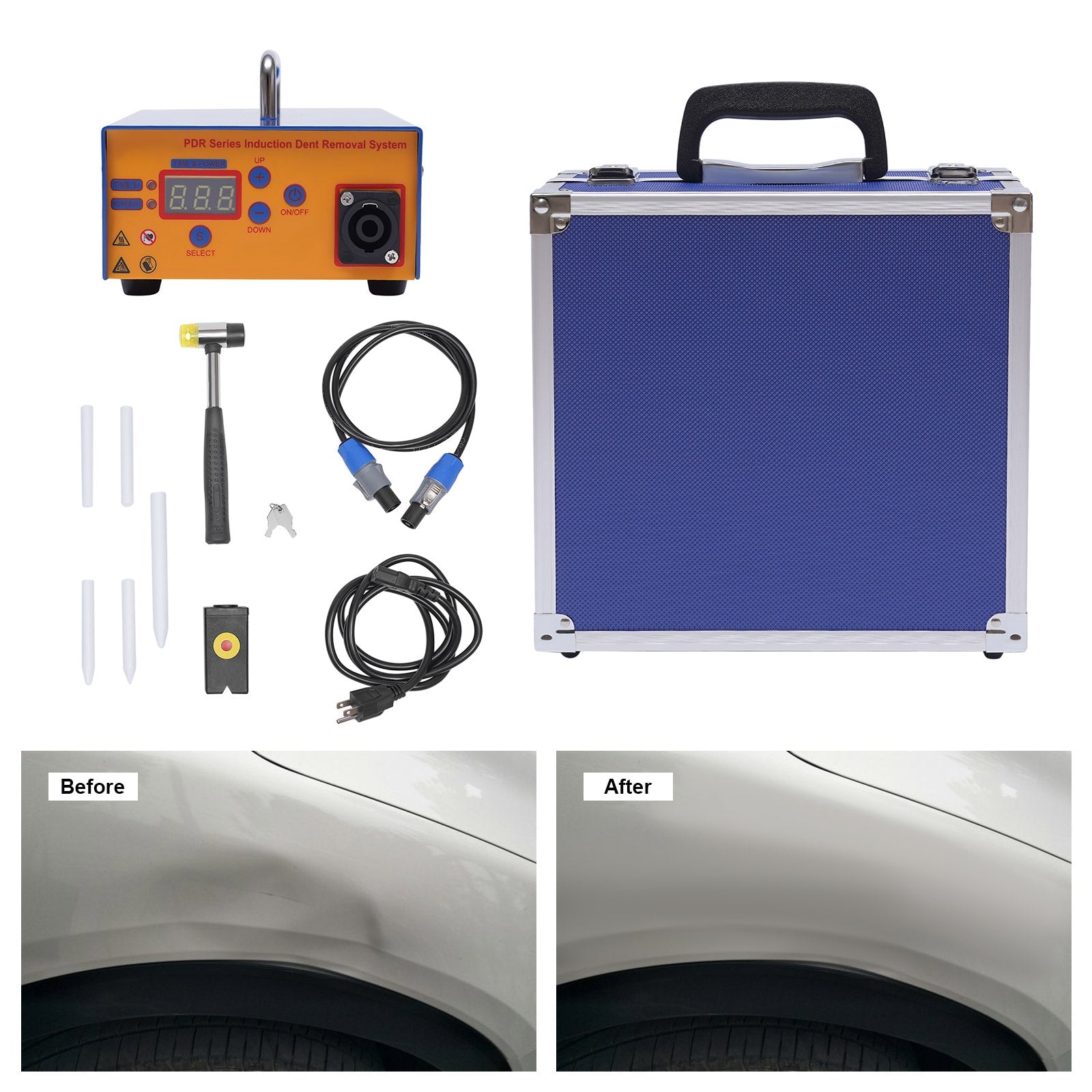 Magnetic Induction Heater Kit for Paintless Dent Repair, 1380W Car Body Restoration Tool Set