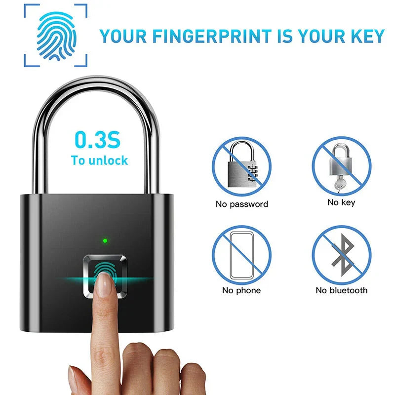 Smart Biometric Padlock with Fingerprint Access Control