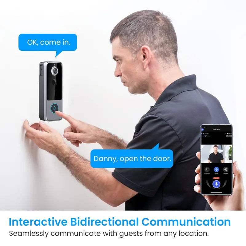 PurePeeki Best Camera Doorbell - No Monthly Subscription Fees