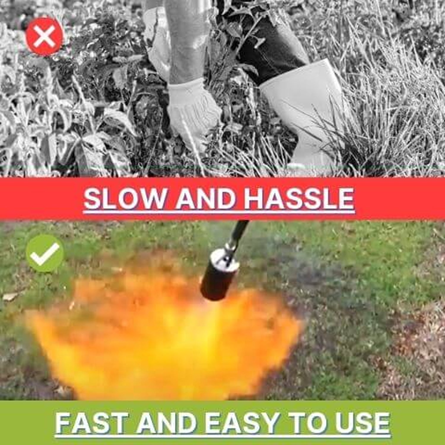 PyroScorc 800,000 BTU Propane Weed Burner - 3200°F Heavy-Duty Weed Torch with 10ft Hose, High-Heat Gas Torch for Garden, Lawn & Driveway, Flint