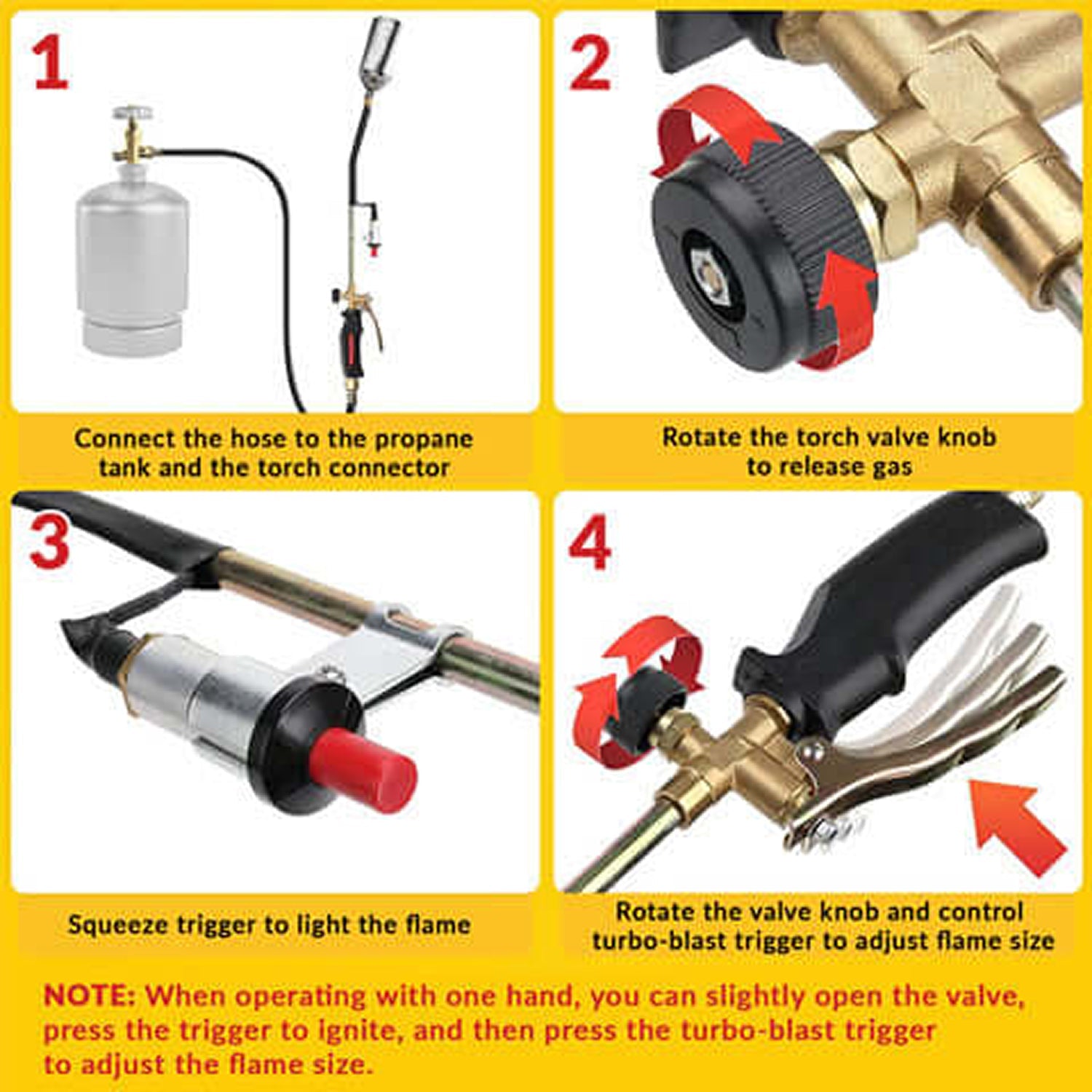 PyroScorc 800,000 BTU Propane Weed Burner - 3200°F Heavy-Duty Weed Torch with 10ft Hose, High-Heat Gas Torch for Garden, Lawn & Driveway, Flint