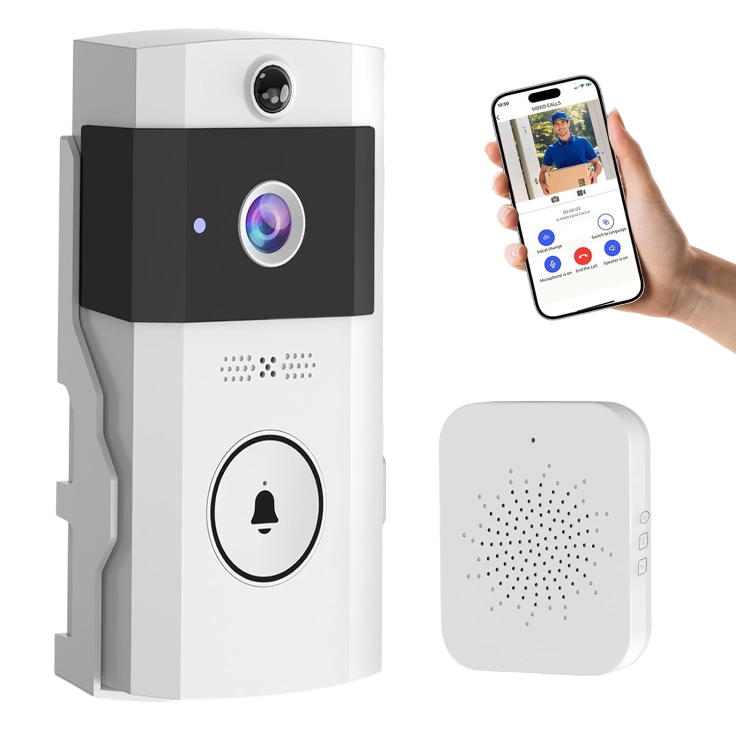 Ringixdo No Subscription Doorbell Camera | 5MP Video | Two Way Audio | Rechargeable Battery