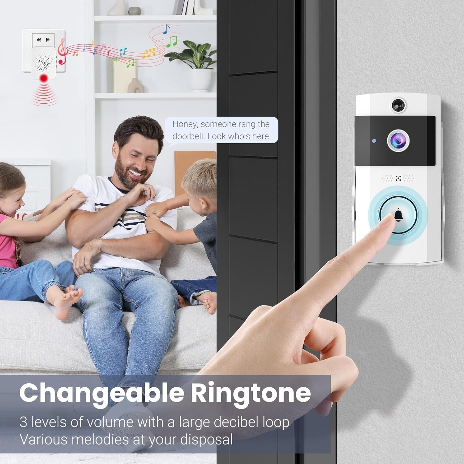 Ringixdo No Subscription Doorbell Camera | 5MP Video | Two Way Audio | Rechargeable Battery