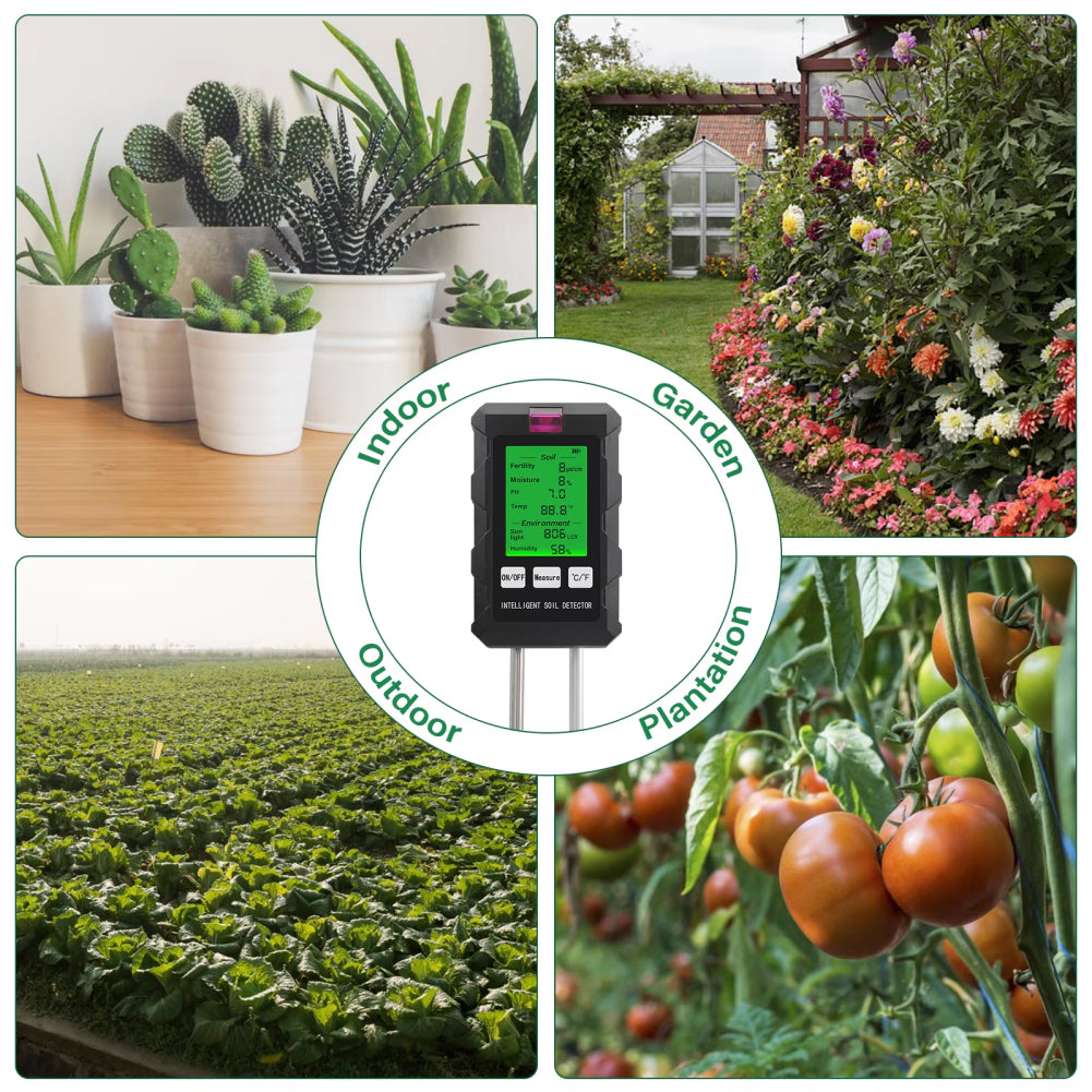 Rootabest Soil PH Tester | 6-In-1 Testing | Digital LED Display | Sensitive Probes | Plant Recommendations