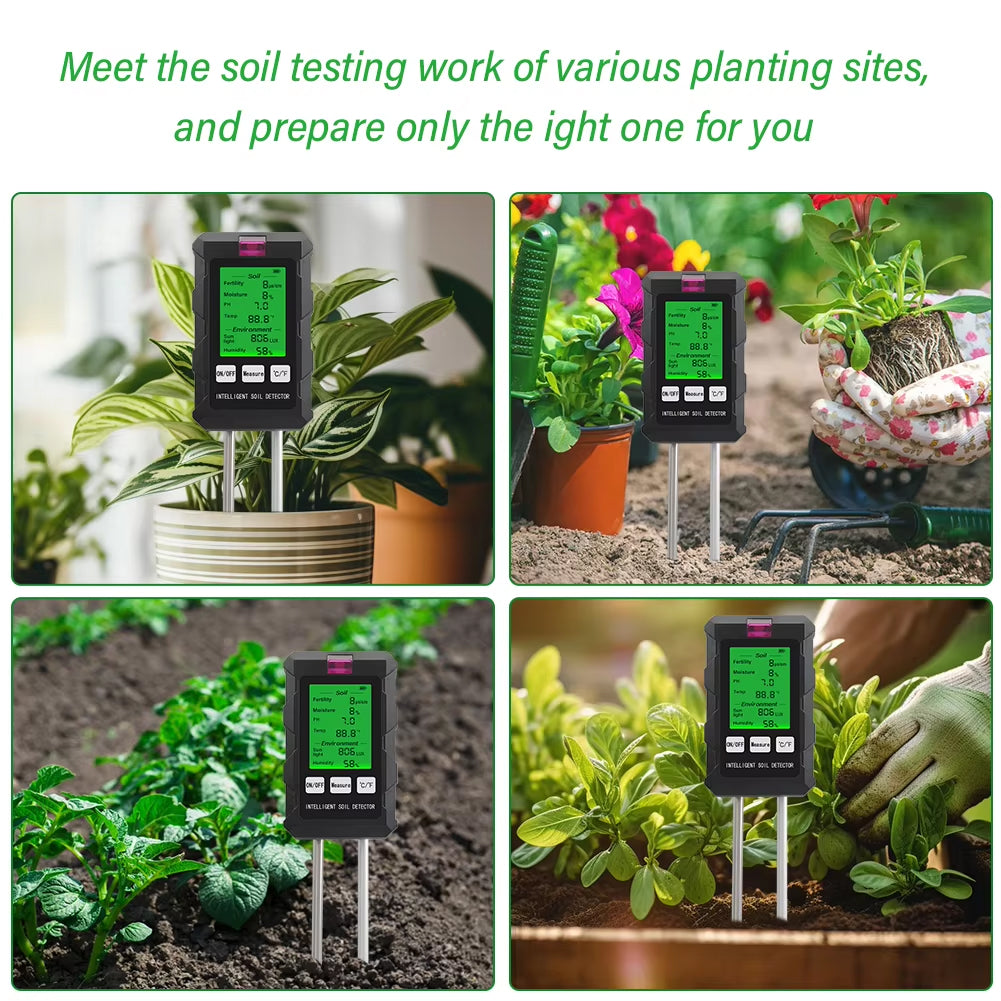 Rootabest Soil PH Tester | 6-In-1 Testing | Digital LED Display | Sensitive Probes | Plant Recommendations