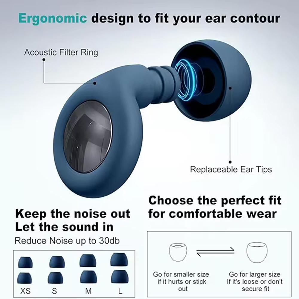 Silenzixu Noise Reduction Earplugs for Sleeping – Soft Silicone Reusable Ear Plugs for Snoring, Travel & Study