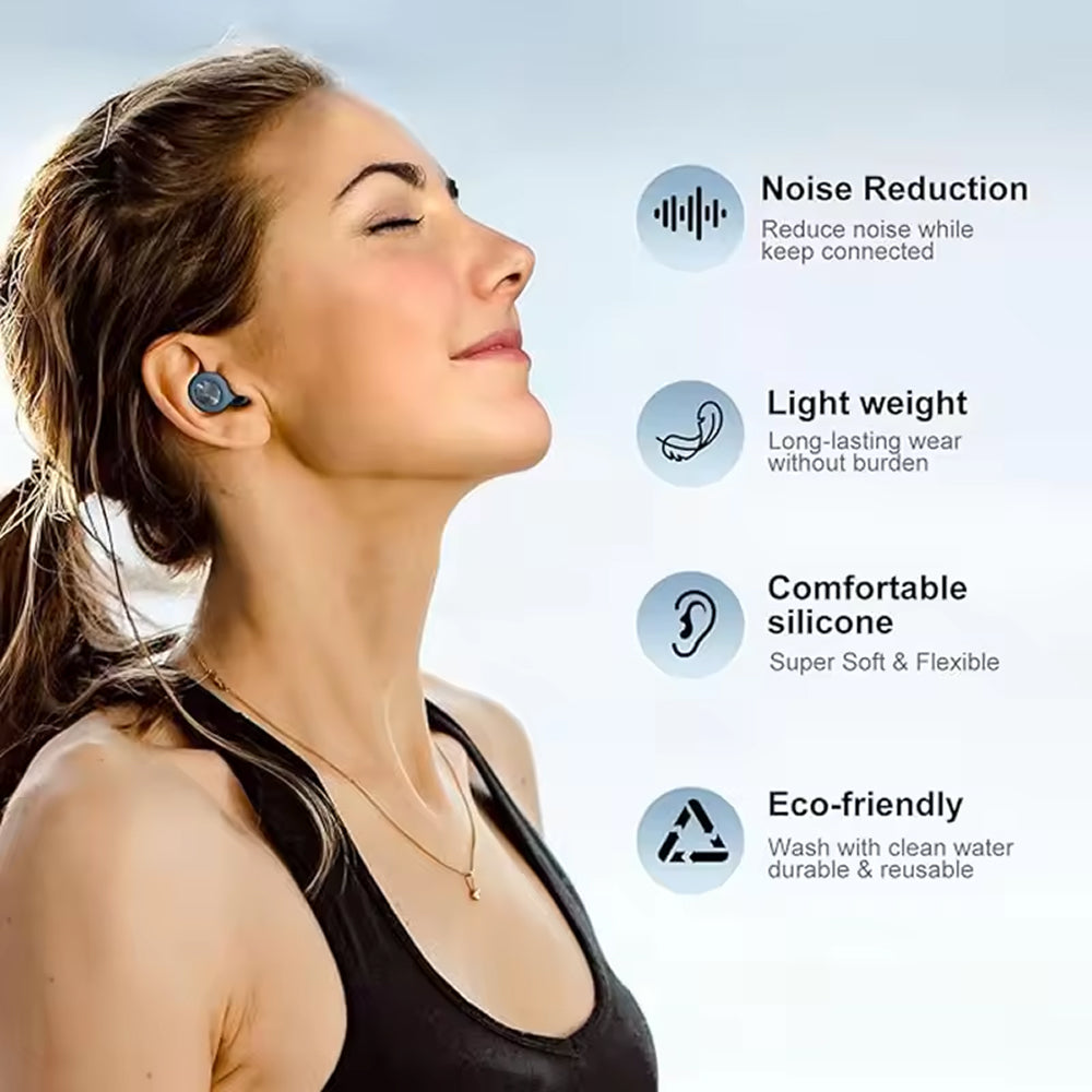 Silenzixu Noise Reduction Earplugs for Sleeping – Soft Silicone Reusable Ear Plugs for Snoring, Travel & Study