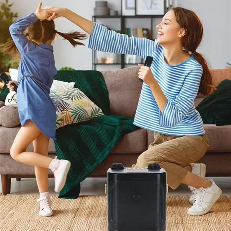 360° Sound Portable Karaoke Speaker System with Dual Wireless Microphones – Perfect for Indoor and Outdoor Parties