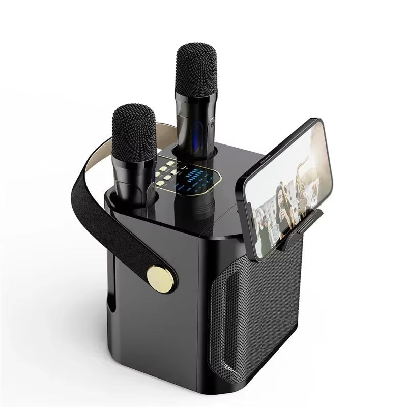 360° Sound Portable Karaoke Speaker System with Dual Wireless Microphones – Perfect for Indoor and Outdoor Parties