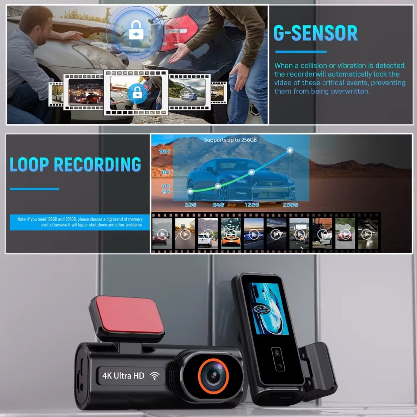 SnapiDual Wireless Dashcam | Dash Camera For Recording Daily Driving Footage