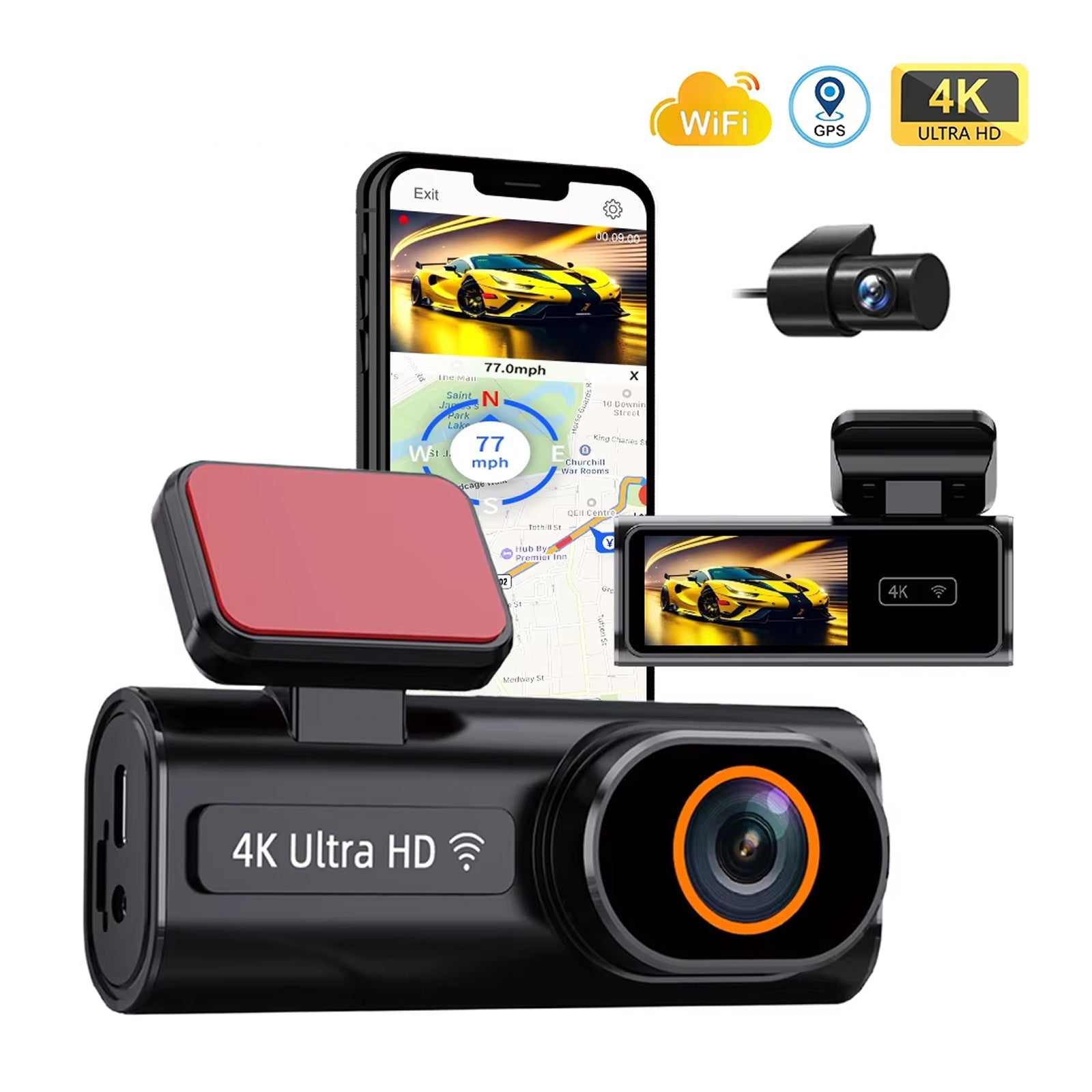 SnapiDual Wireless Dashcam | Dash Camera For Recording Daily Driving Footage