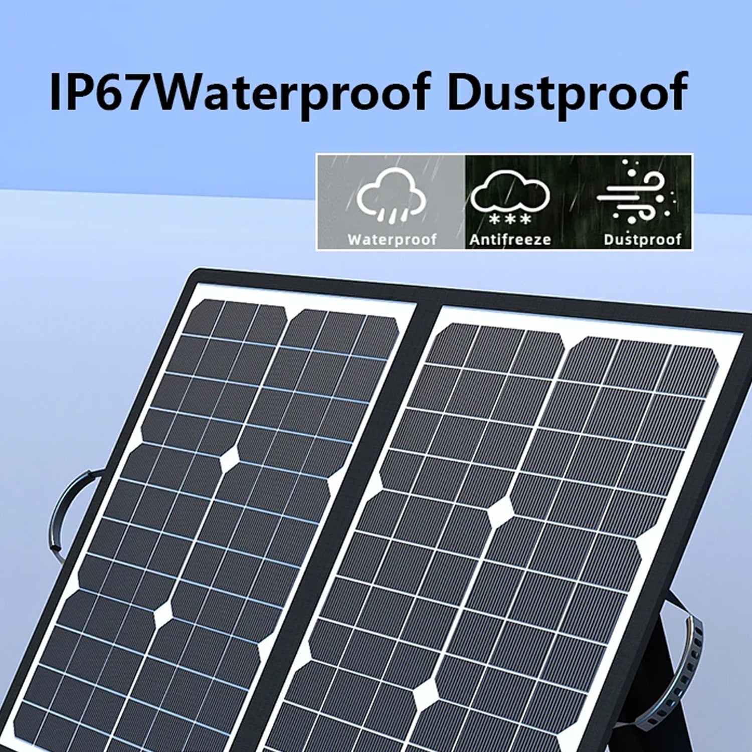SolariFol Foldable Solar Panel - Best Portable Charger for Camping - 21.8% High Efficiency, IP67 Waterproof, USB & Type-C Ports with Folding Kickstand