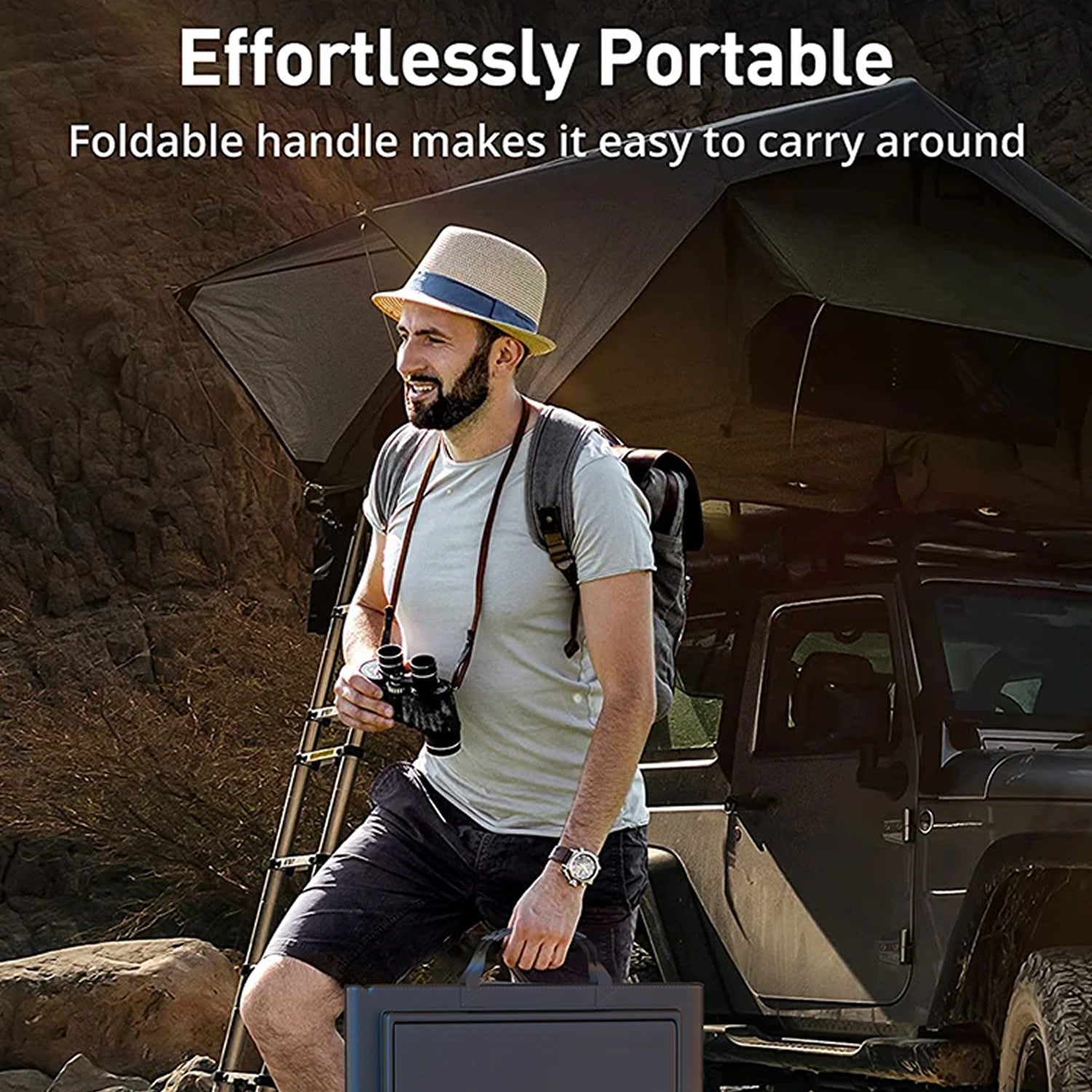 SolariFol Foldable Solar Panel - Best Portable Charger for Camping - 21.8% High Efficiency, IP67 Waterproof, USB & Type-C Ports with Folding Kickstand