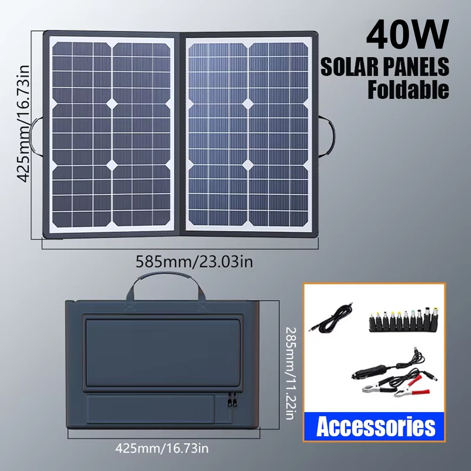 SolariFol Foldable Solar Panel - Best Portable Charger for Camping - 21.8% High Efficiency, IP67 Waterproof, USB & Type-C Ports with Folding Kickstand