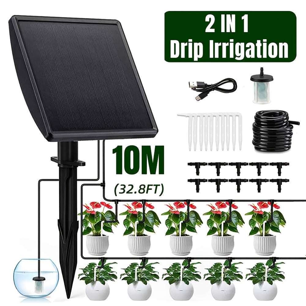 SolIramix Solar Powered Drip Irrigation System | Solar Powered Design | Supports 15 Pots | 9 Watering Modes | IP68 Waterproof