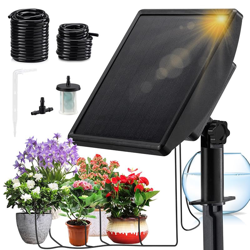 SolIramix Solar Powered Drip Irrigation System | Solar Powered Design | Supports 15 Pots | 9 Watering Modes | IP68 Waterproof