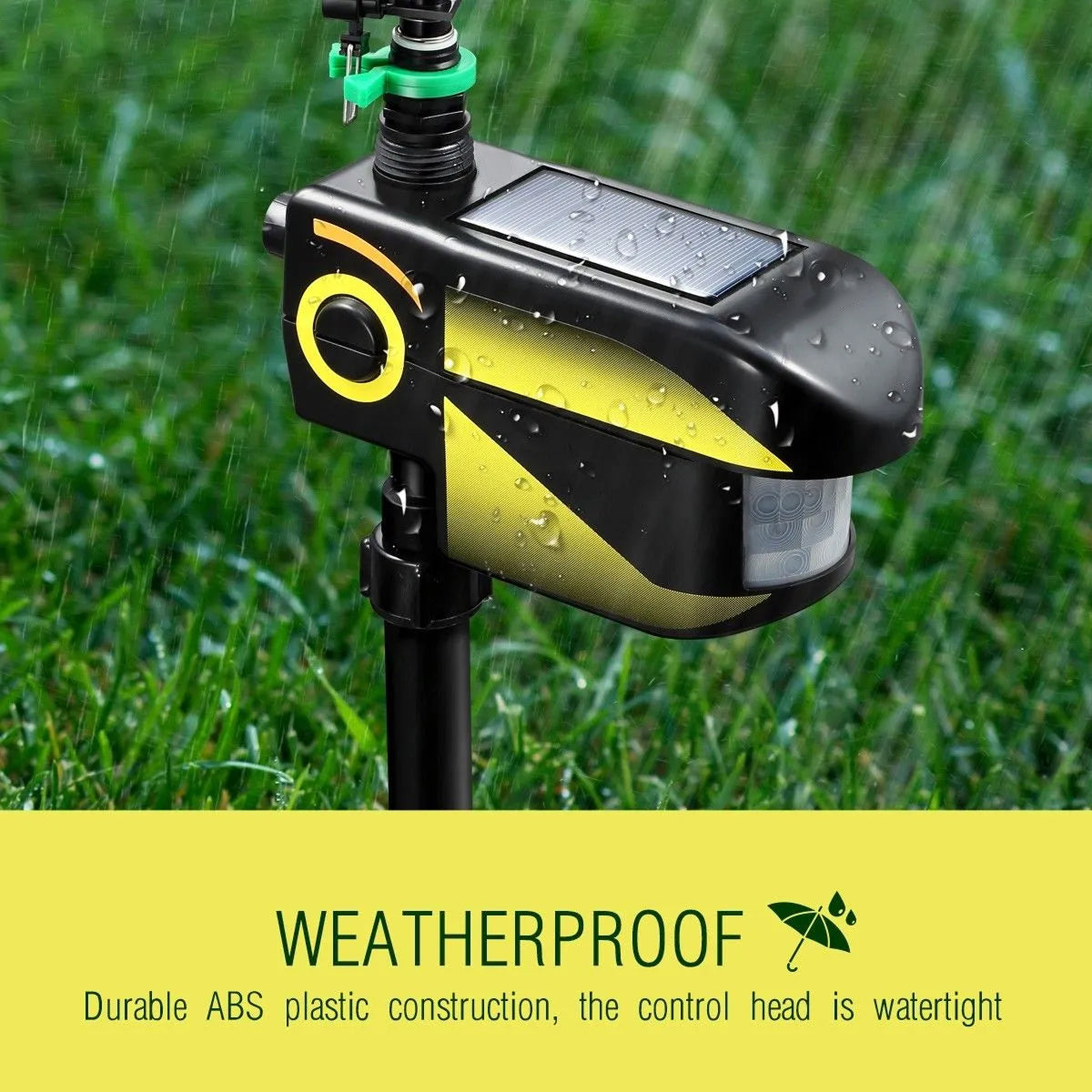 Sprixcle Motion Activated Sprinkler For Deer | 90m² Coverage | Solar USB Power | Chemical Free | IP44 Weatherproof