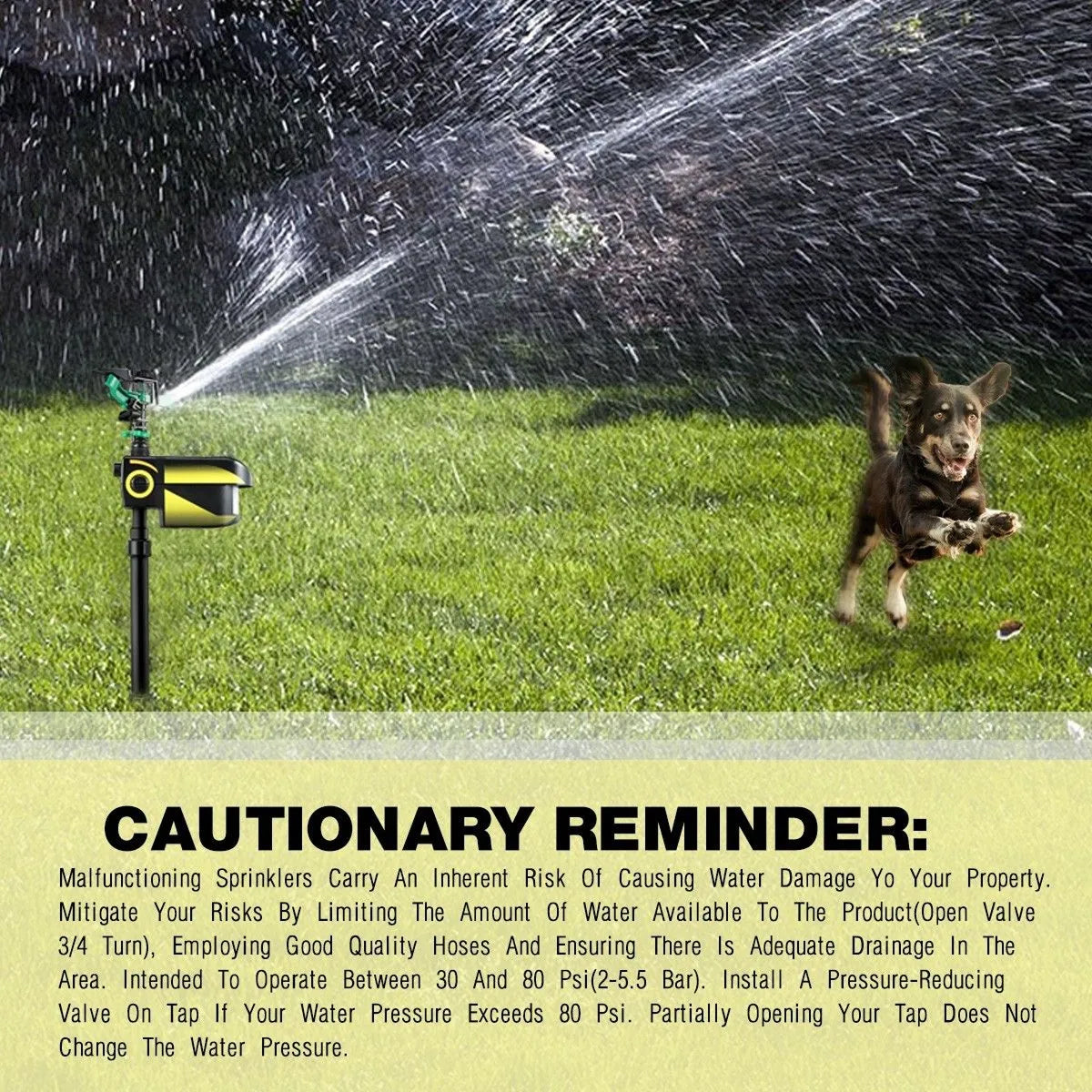 Sprixcle Motion Activated Sprinkler For Deer | 90m² Coverage | Solar USB Power | Chemical Free | IP44 Weatherproof