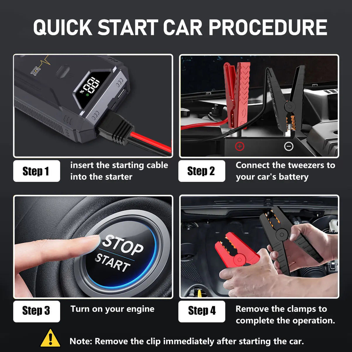 Startixus V2 Jump Starter | 5000A Peak Current | 21800mAh Power Bank | LED Flashlight | Weather Resistant