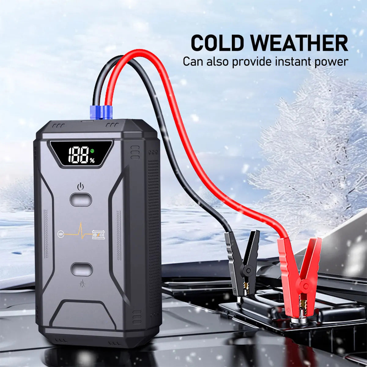 Startixus V2 Jump Starter | 5000A Peak Current | 21800mAh Power Bank | LED Flashlight | Weather Resistant