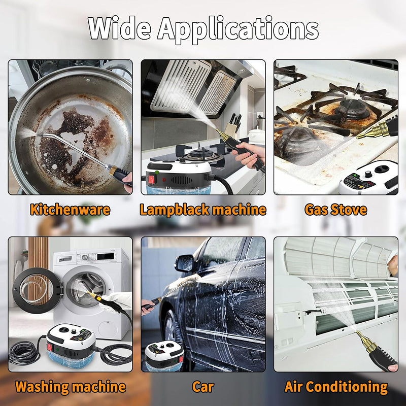 2500W HIGH-PRESSURE STEAM CLEANER - 6 SETTINGS FOR HOME & KITCHEN