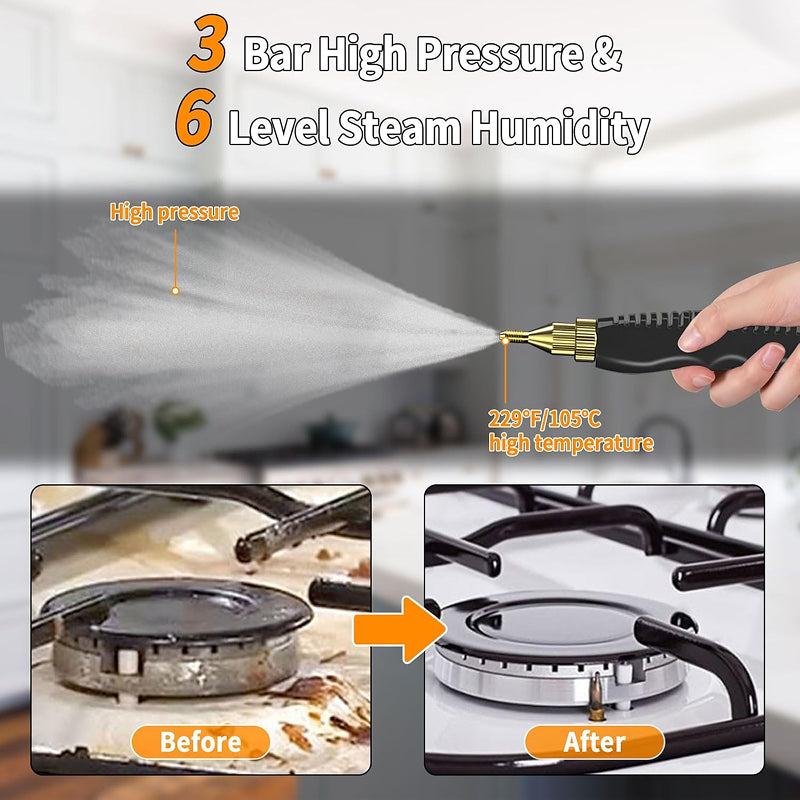 2500W HIGH-PRESSURE STEAM CLEANER - 6 SETTINGS FOR HOME & KITCHEN