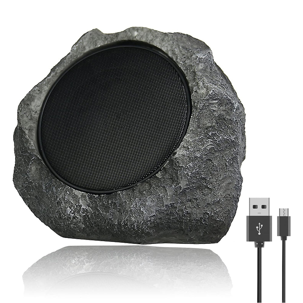 SunRoxax Outdoor Rock Speakers | Solar Powered Charging | Weatherproof Rock Design | Bluetooth Connectivity | HD Surround Sound