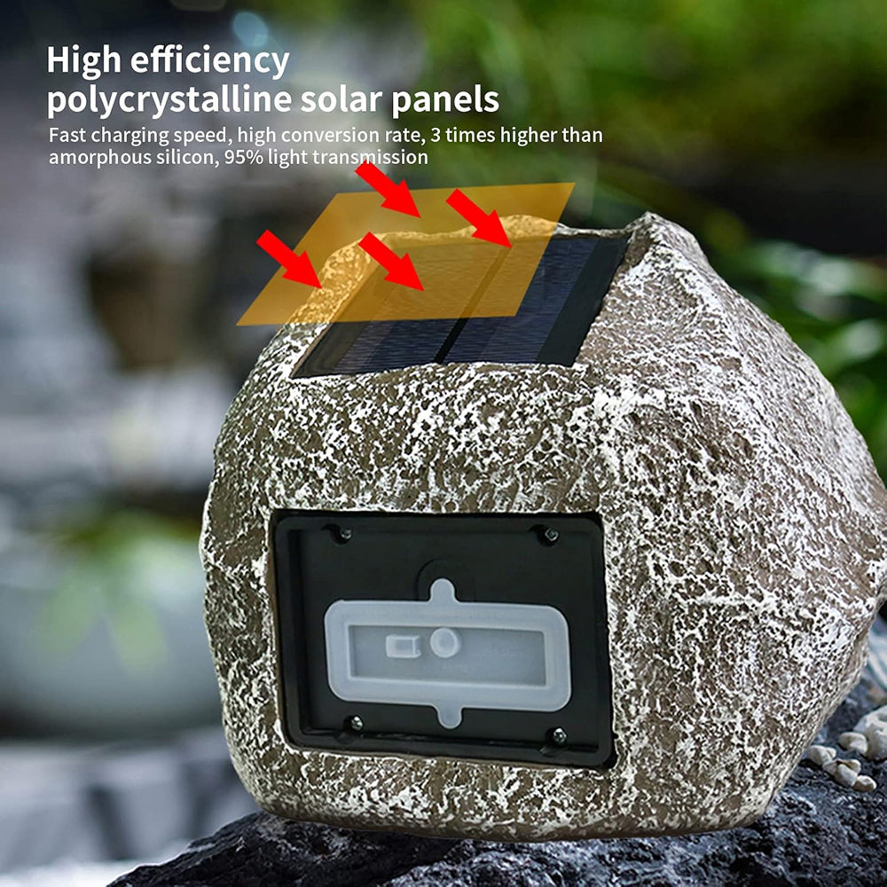 SunRoxax Outdoor Rock Speakers | Solar Powered Charging | Weatherproof Rock Design | Bluetooth Connectivity | HD Surround Sound