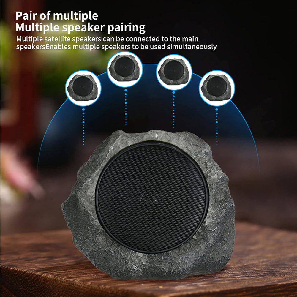 SunRoxax Outdoor Rock Speakers | Solar Powered Charging | Weatherproof Rock Design | Bluetooth Connectivity | HD Surround Sound