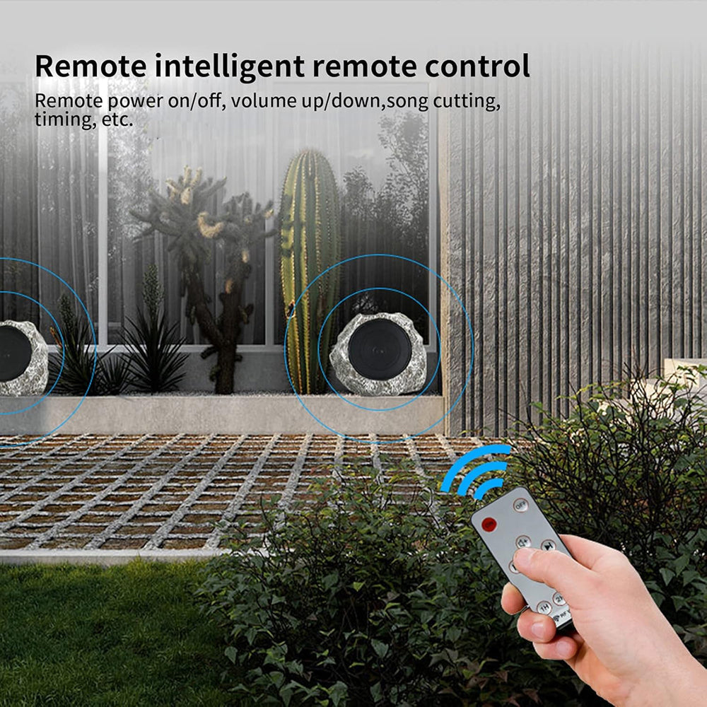 SunRoxax Outdoor Rock Speakers | Solar Powered Charging | Weatherproof Rock Design | Bluetooth Connectivity | HD Surround Sound