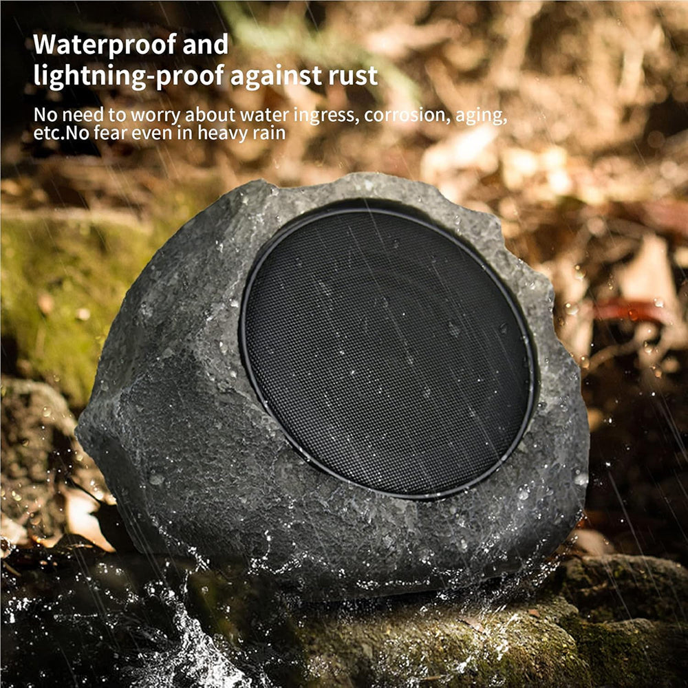 SunRoxax Outdoor Rock Speakers | Solar Powered Charging | Weatherproof Rock Design | Bluetooth Connectivity | HD Surround Sound