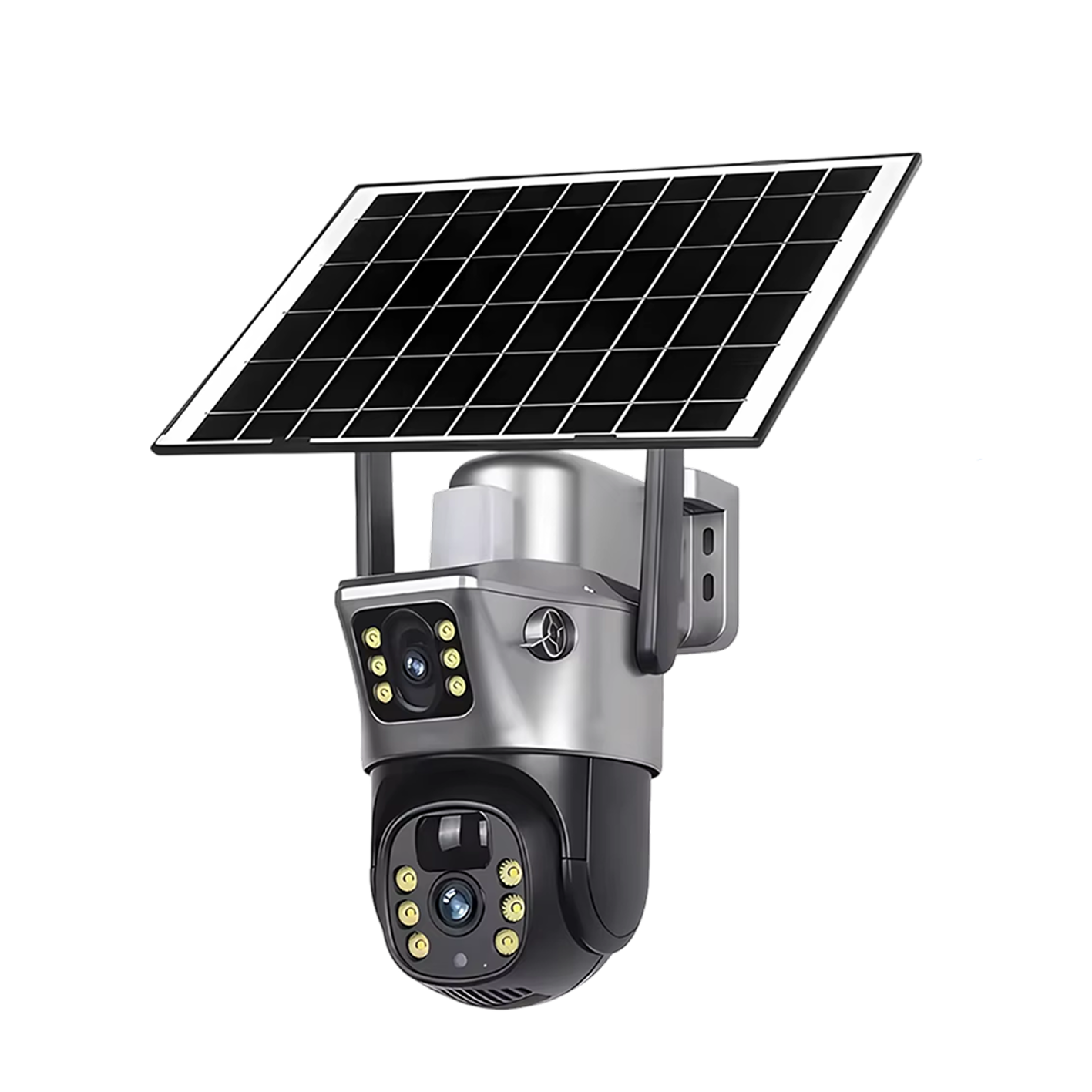 SuniXpert 4K Dual-Lens Solar Security Camera Outdoor, 10X Hybrid Zoom Wireless WiFi Camera with AI Human Tracking, Color Night Vision & IP67 Waterproof