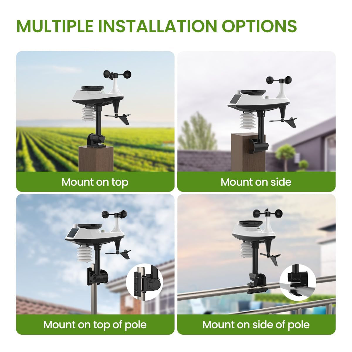 TaciAtmos Wireless Home Weather Station – Indoor/Outdoor Temp, Humidity & Forecast Display
