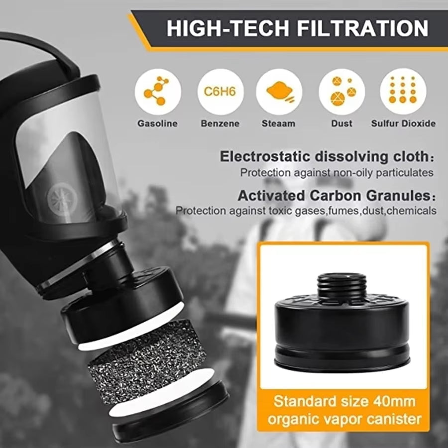 Tactical Full Face Gas Mask - Ultimate Protection Against Chemical Hazards