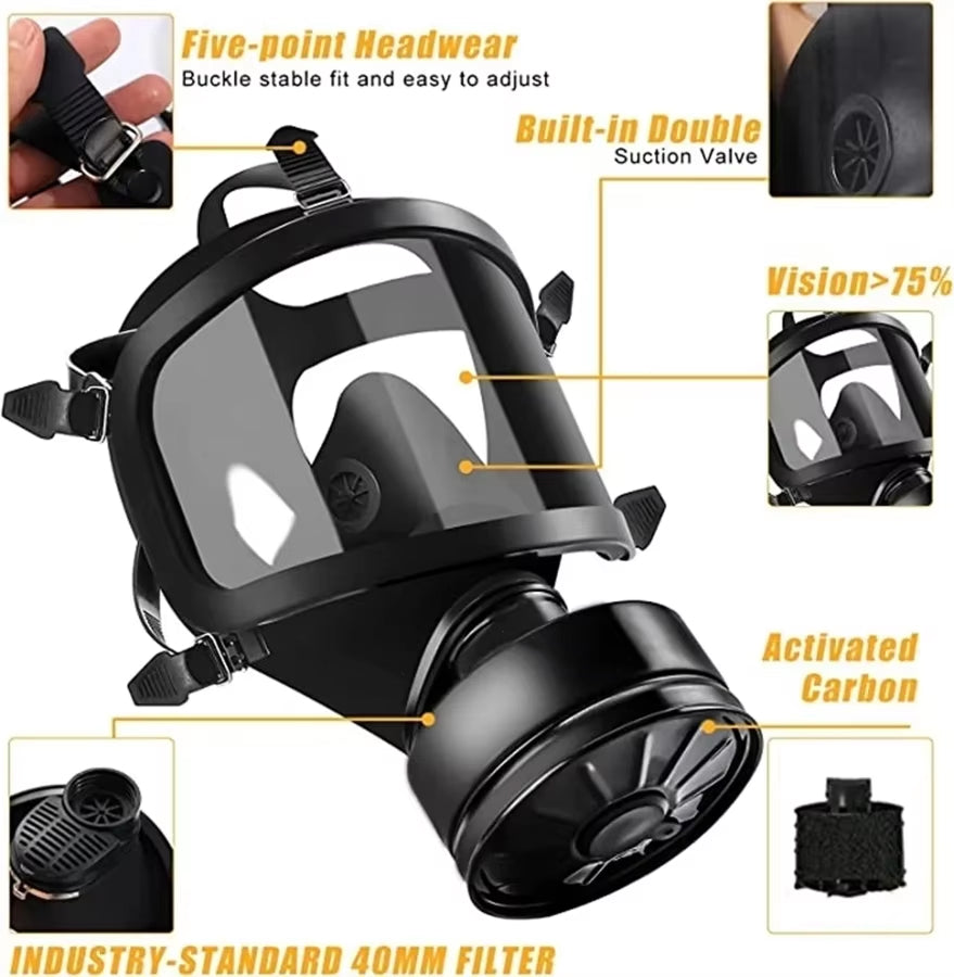 Tactical Full Face Gas Mask - Ultimate Protection Against Chemical Hazards