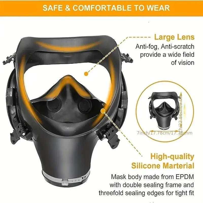 Tactical Full Face Gas Mask - Ultimate Protection Against Chemical Hazards