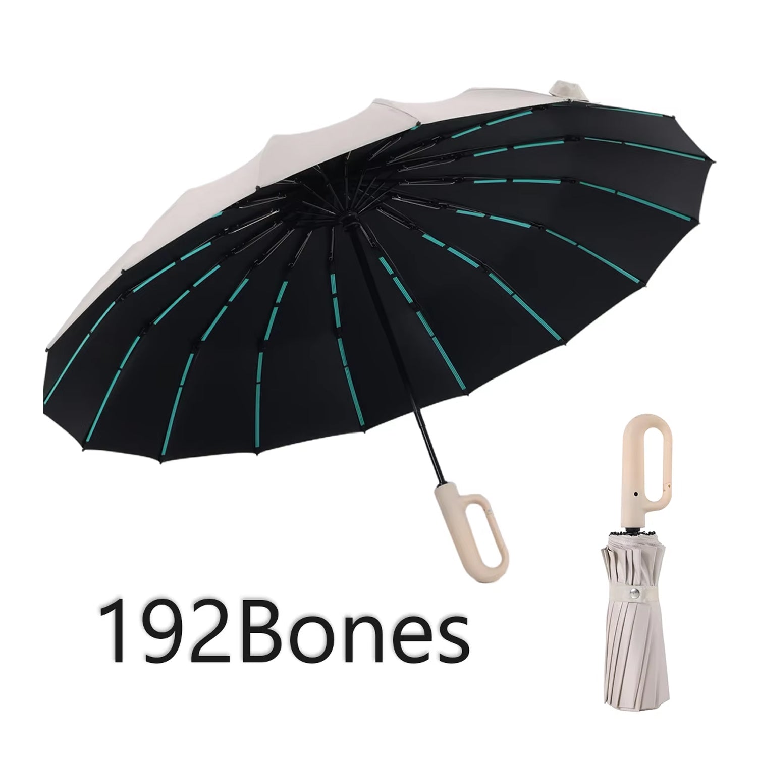 TempEsta Windproof Automatic Folding Storm Umbrella with Reflective Strip