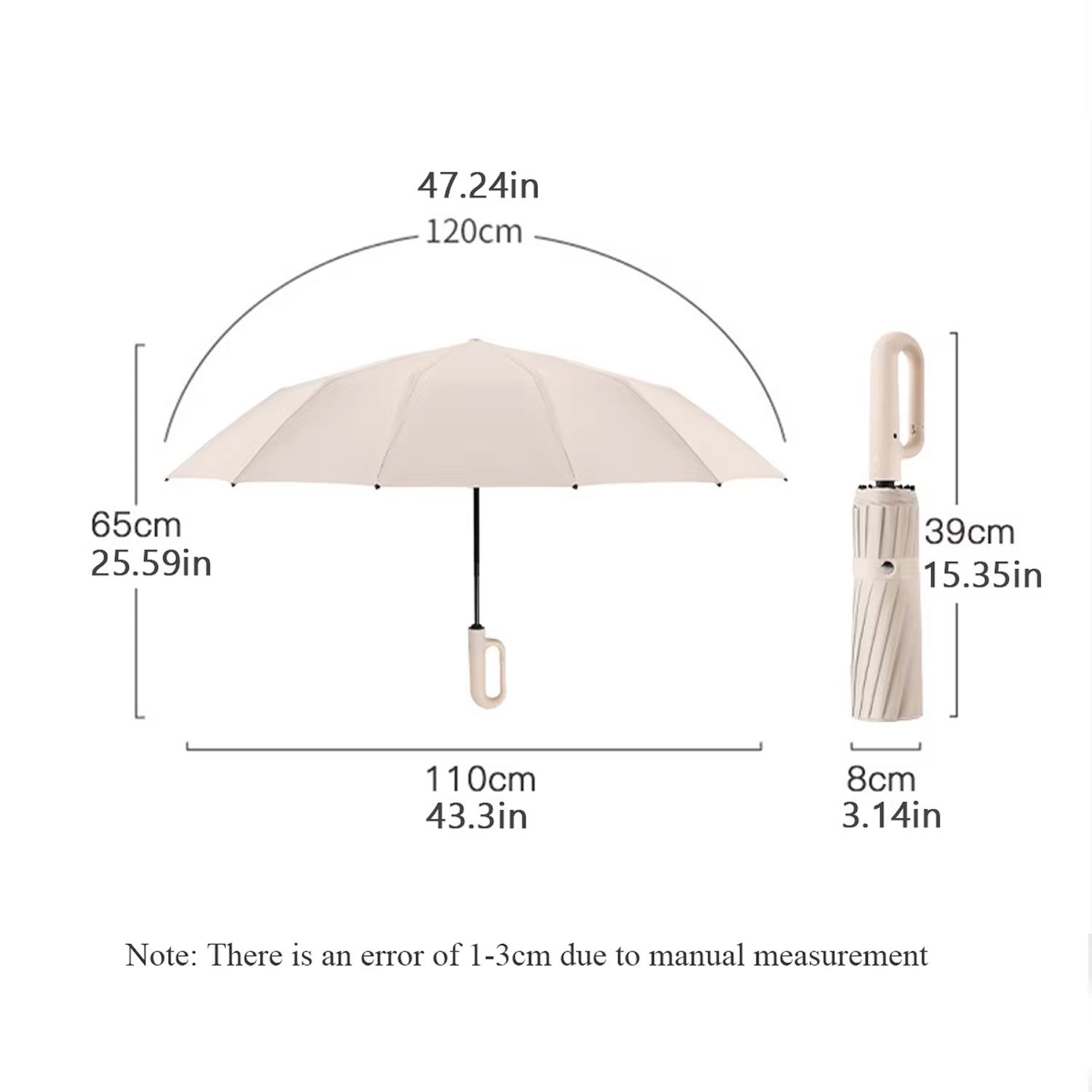 TempEsta Windproof Automatic Folding Storm Umbrella with Reflective Strip