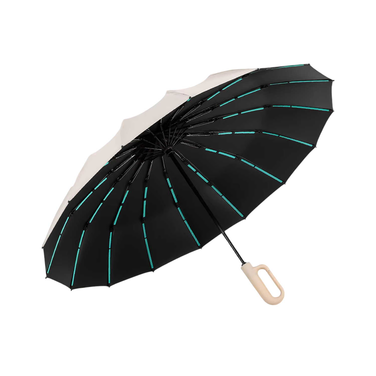 TempEsta Windproof Automatic Folding Storm Umbrella with Reflective Strip
