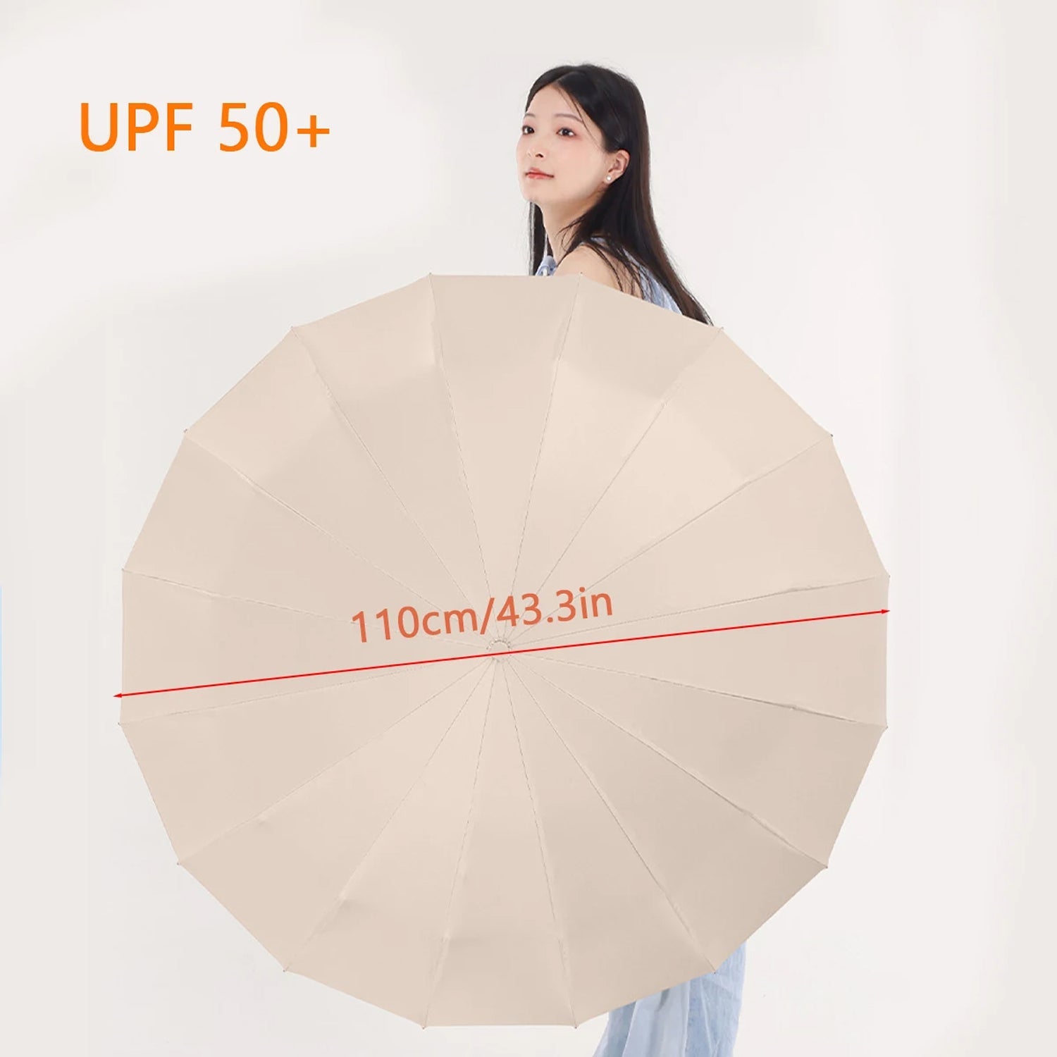 TempEsta Windproof Automatic Folding Storm Umbrella with Reflective Strip