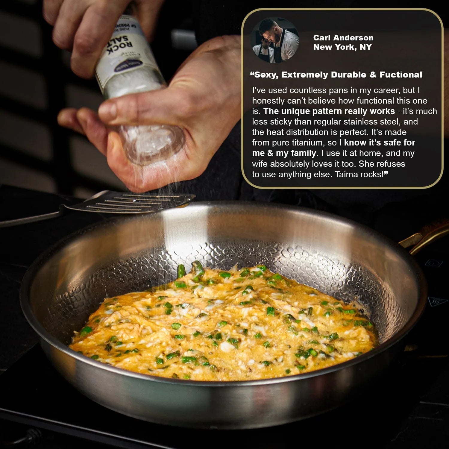 Pure Titanium Non-Stick Frying Pan Without Coating
